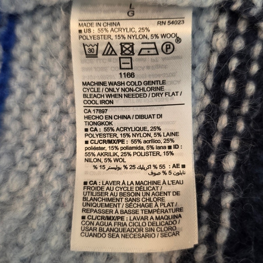Old Navy Womens Rainbow Striped Crewneck Sweater Multi Color Knit Large L New - Picture 11 of 14